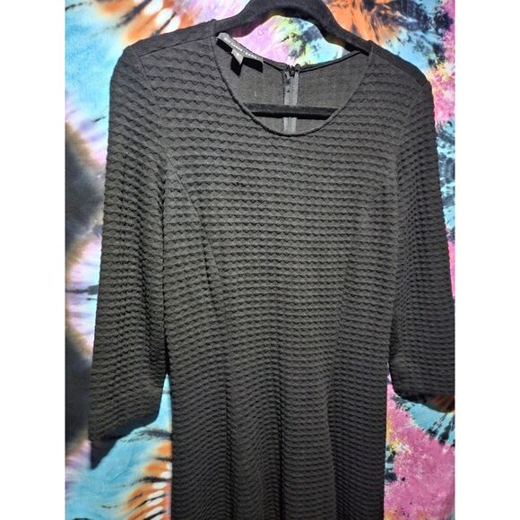 Buchanan Kane Black Dress Fit & Flare Textured Mid Dress Size 6 - Picture 3 of 9